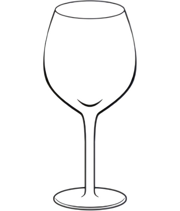 ワイングラスの形状がわかるイラスト